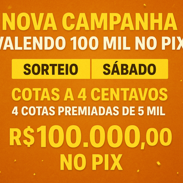 Rapidinha Premiada valendo R$100.000,00 no PIX 💰